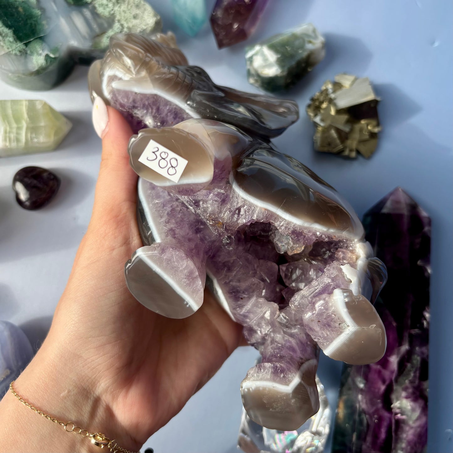 AGATE/AMETHYST ELEPHANT - 388