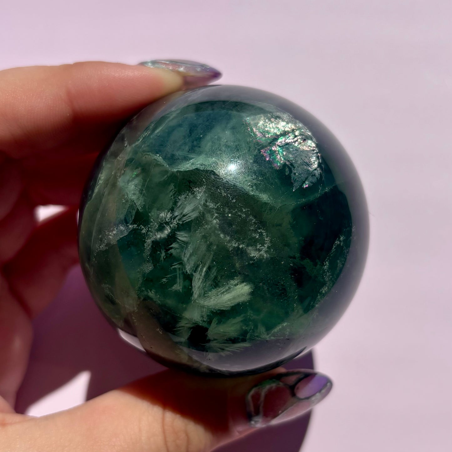 FEATHER FLUORITE SPHERES