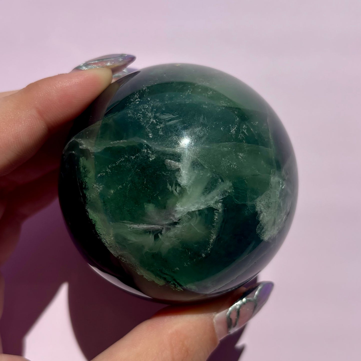 FEATHER FLUORITE SPHERES
