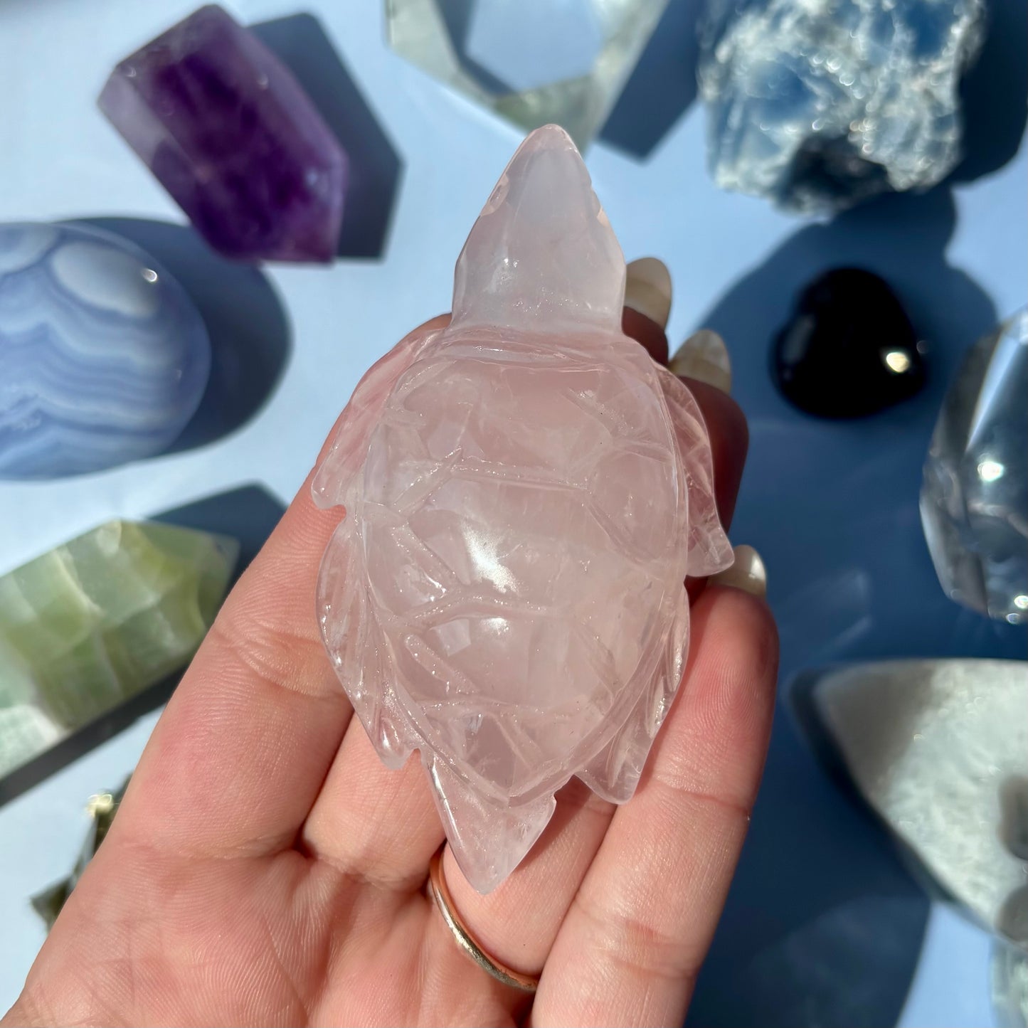 ROSE QUARTZ TURTLE