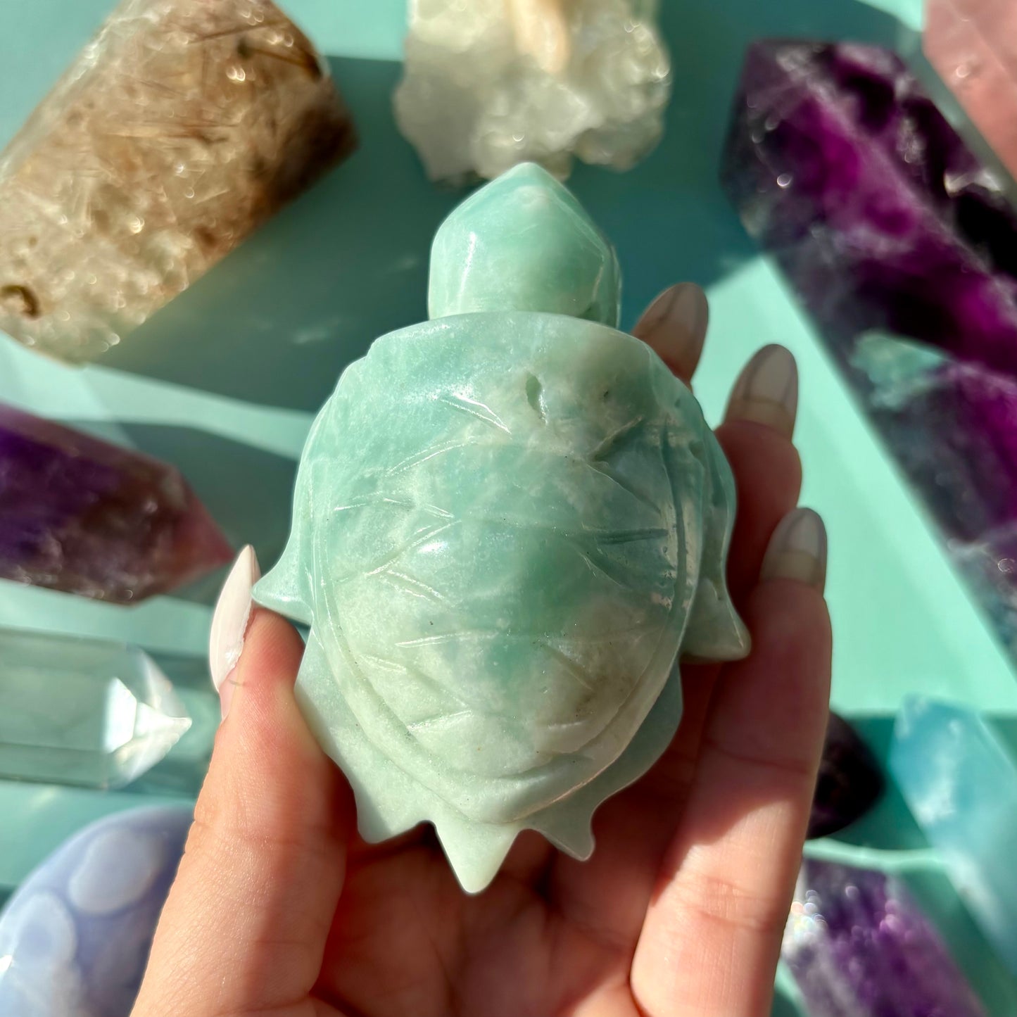 SKY BLUE QUARTZ TURTLES