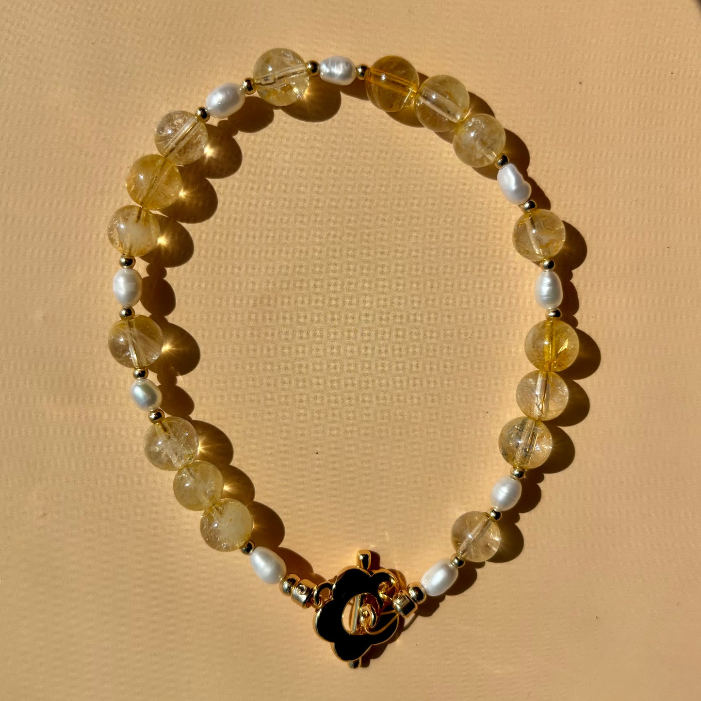 CITRINE + PEARL BRACELET