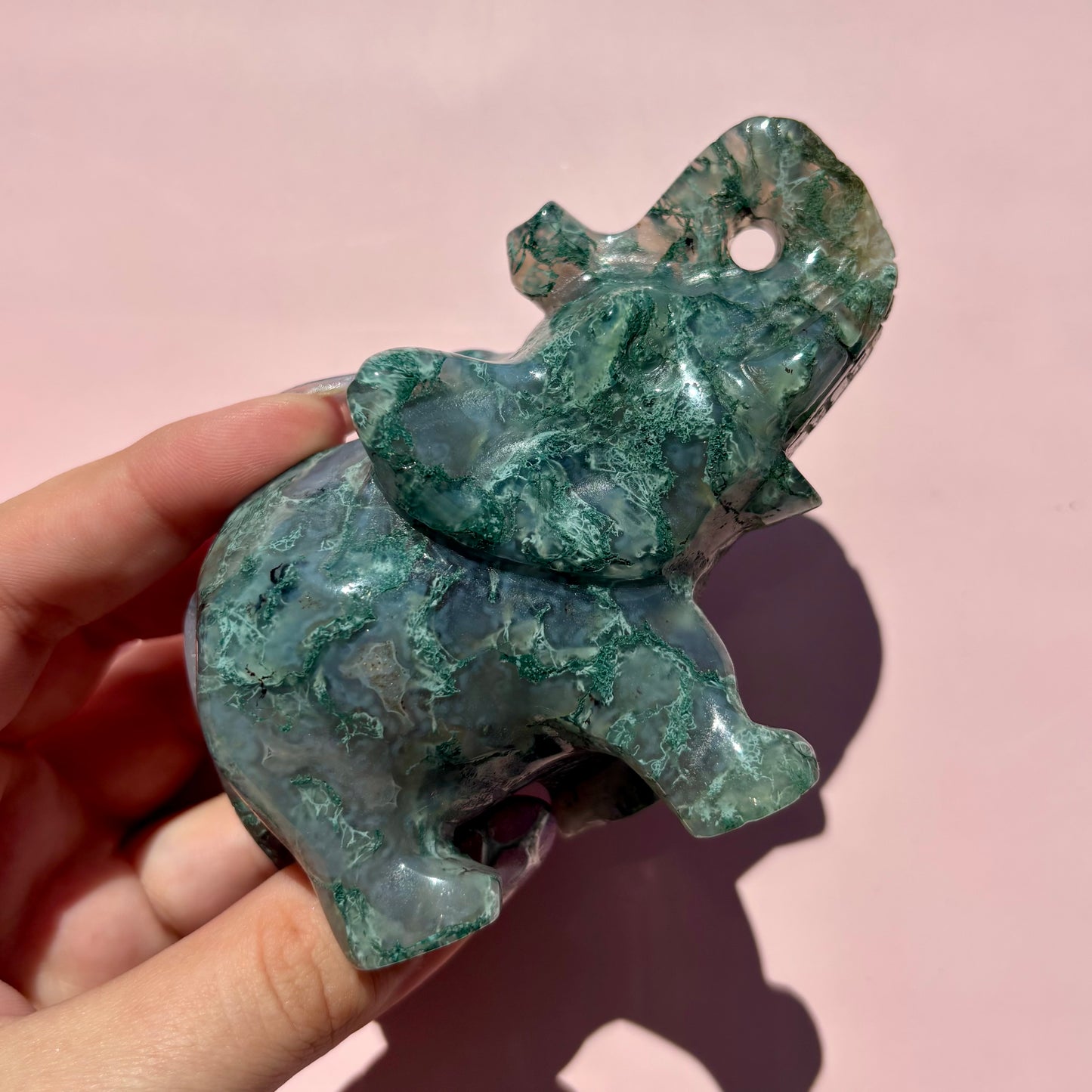 MOSS AGATE ELEPHANTS