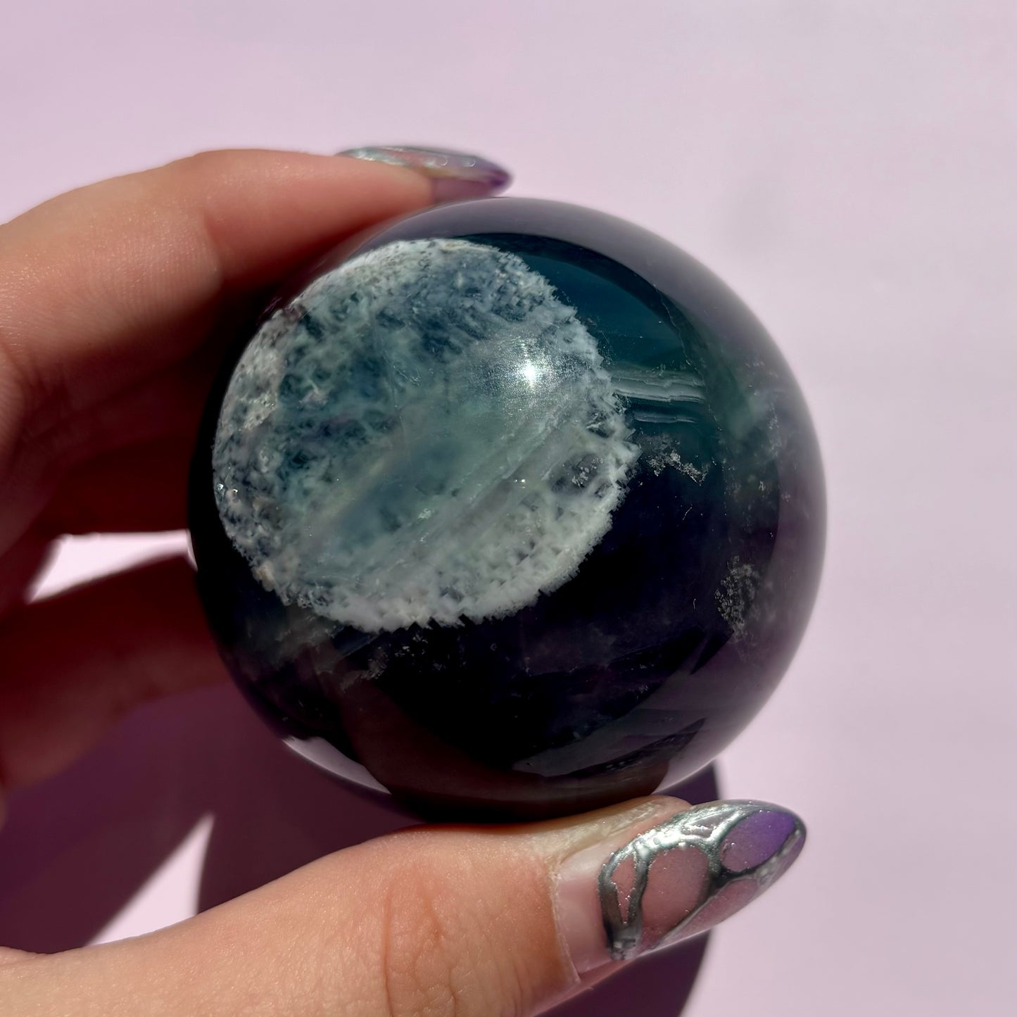 FEATHER FLUORITE SPHERES