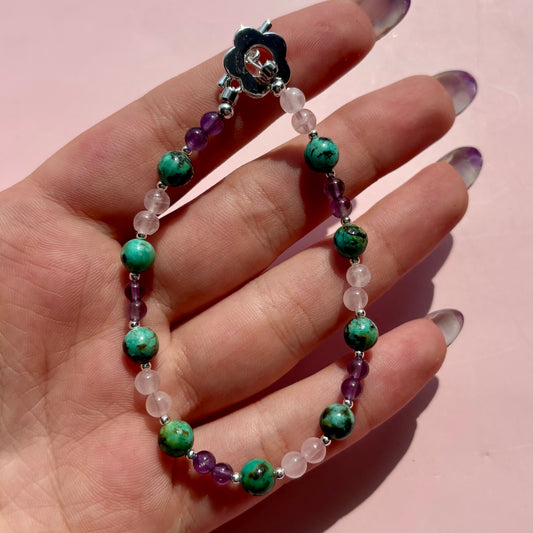 AMETHYST + ROSE QUARTZ + TURQUOISE BRACELET