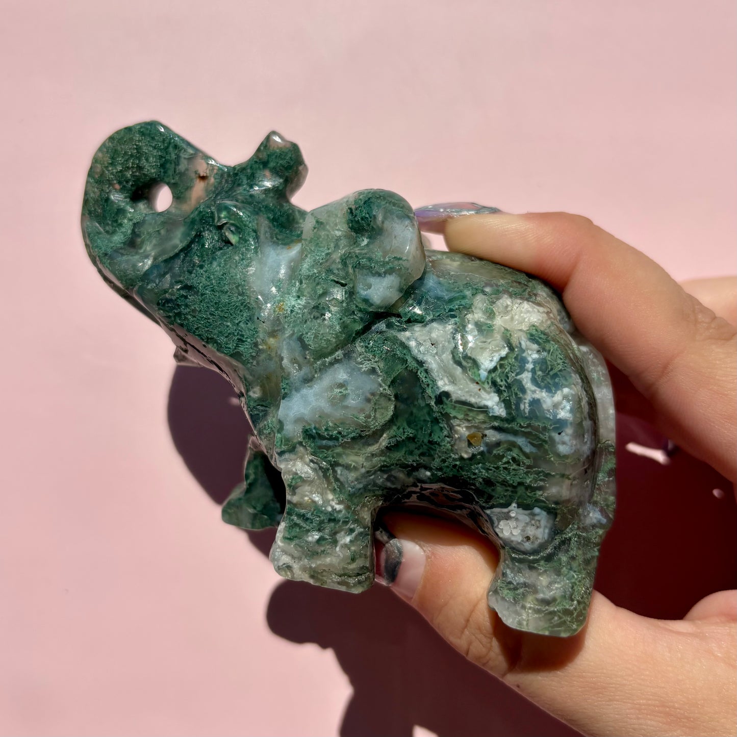 MOSS AGATE ELEPHANTS