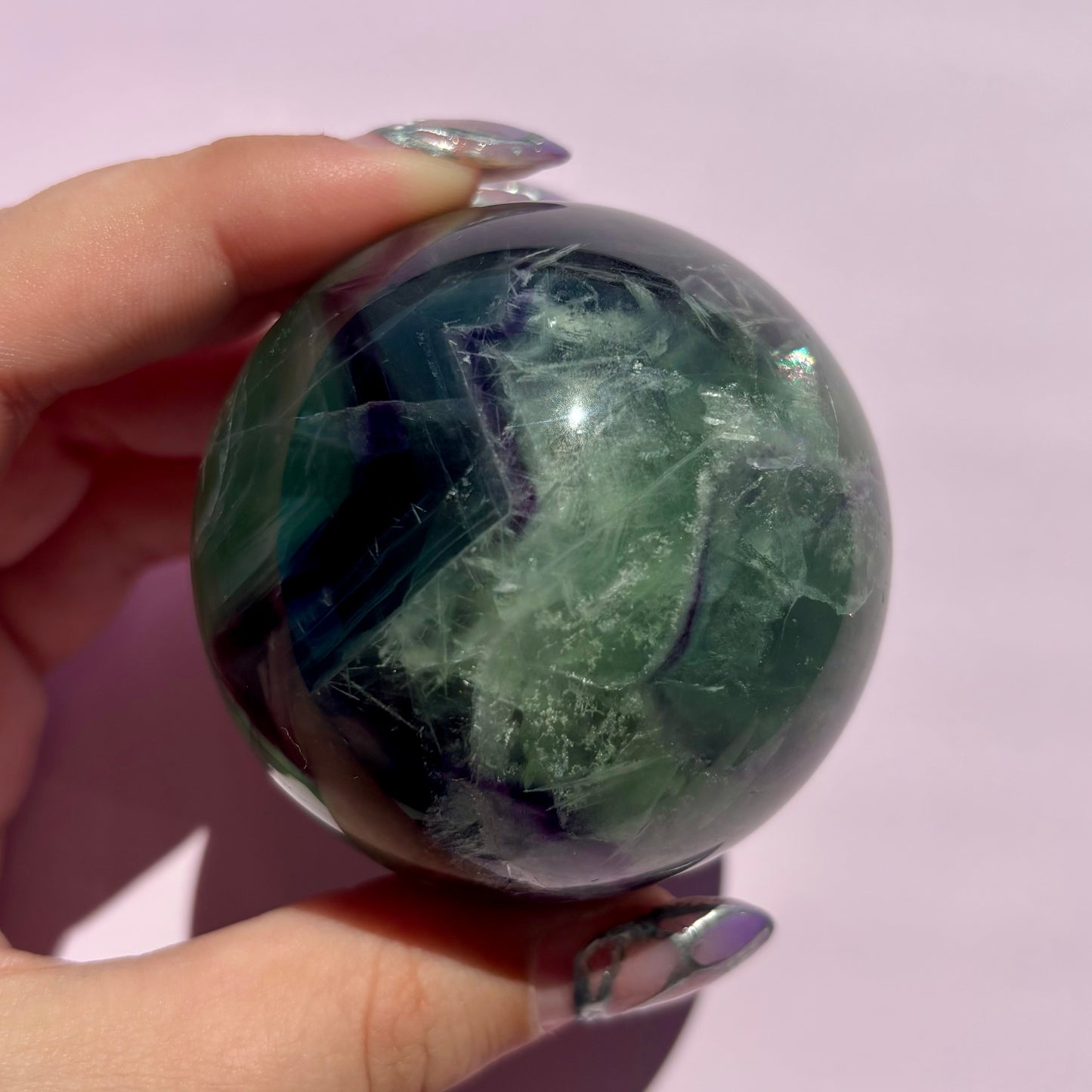 FEATHER FLUORITE SPHERES