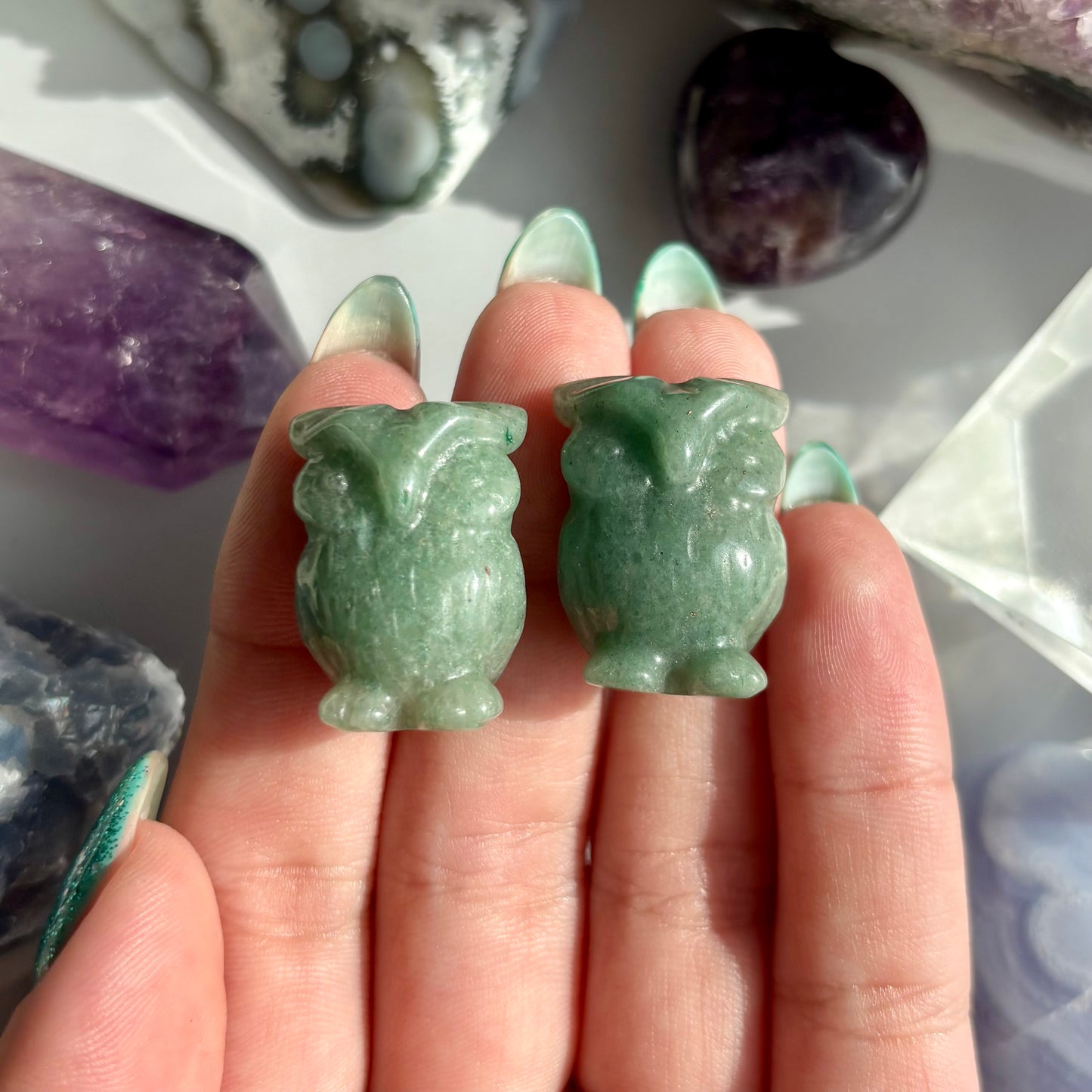 GREEN AVENTURINE OWL
