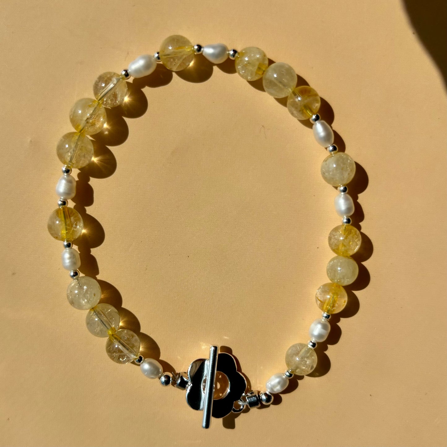 CITRINE + PEARL BRACELET
