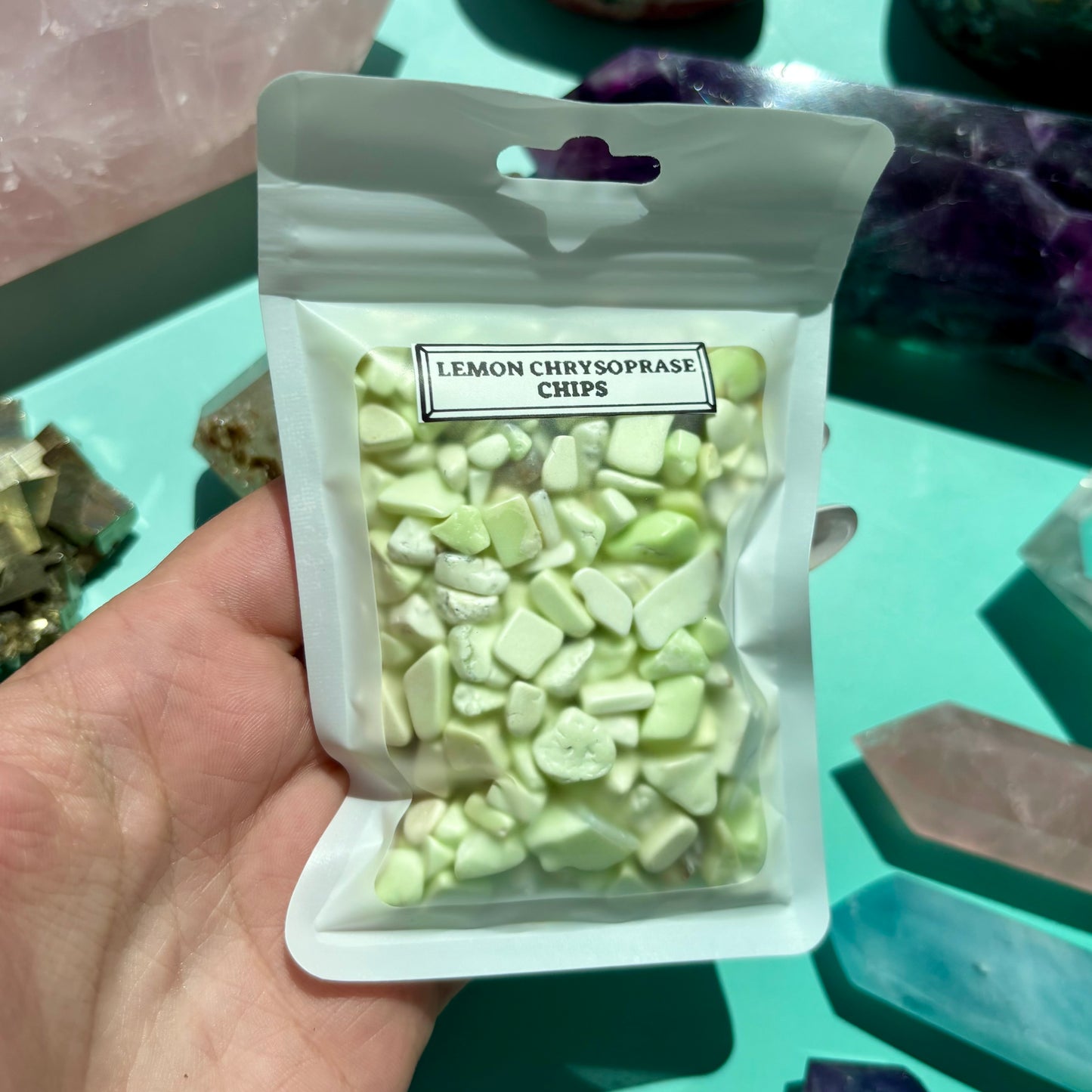 LEMON CHRYSOPRASE CHIPS - (100g)