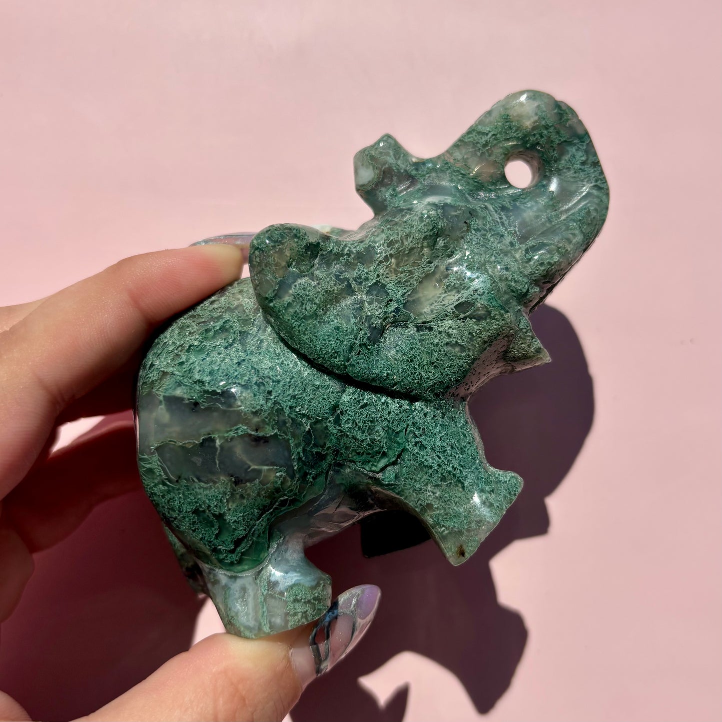 MOSS AGATE ELEPHANTS