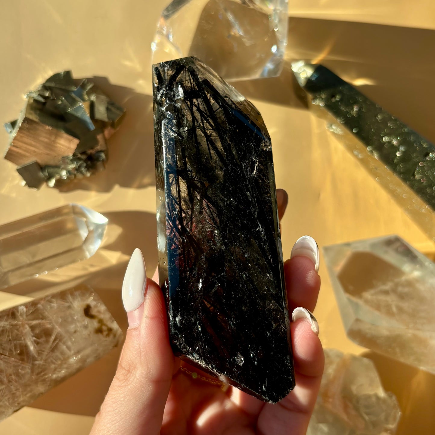DEEP TOURMALATED QUARTZ FREEFORMS