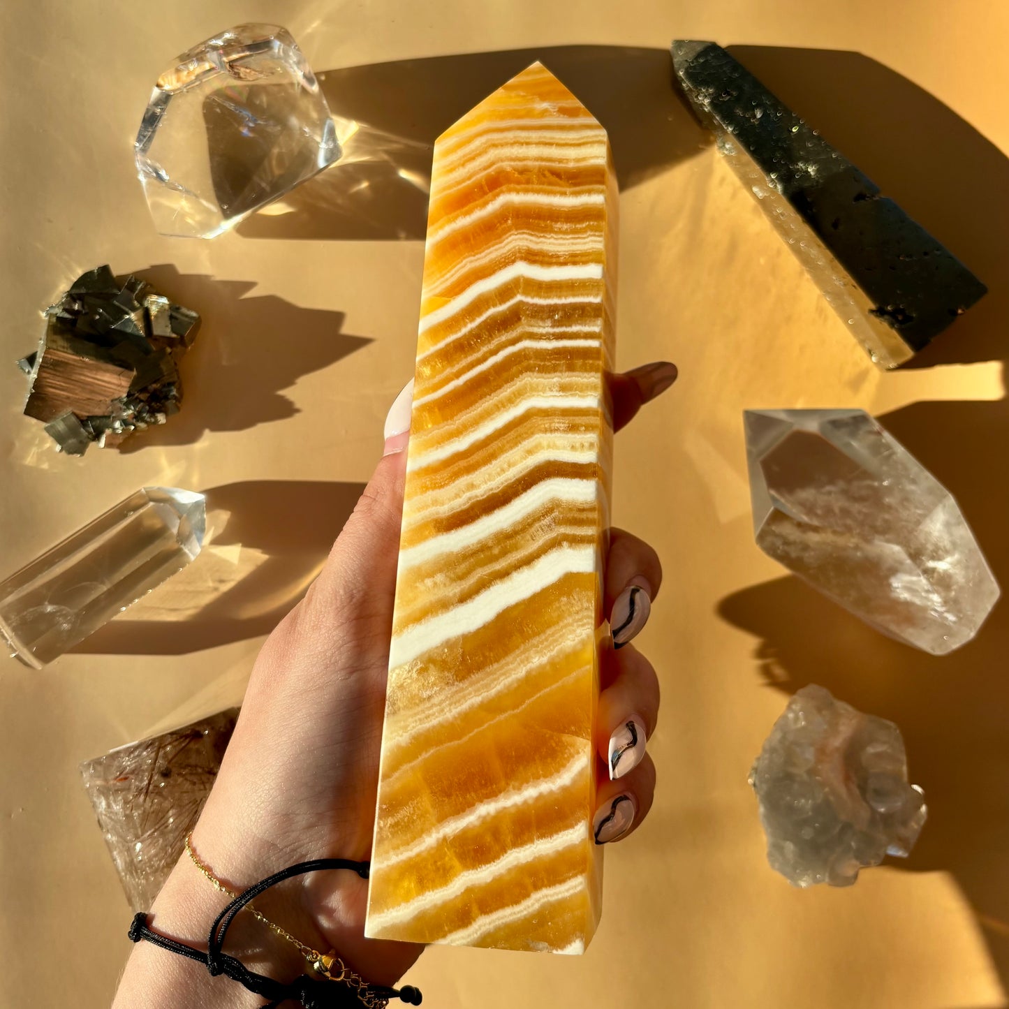 XL ORANGE CALCITE TOWERS