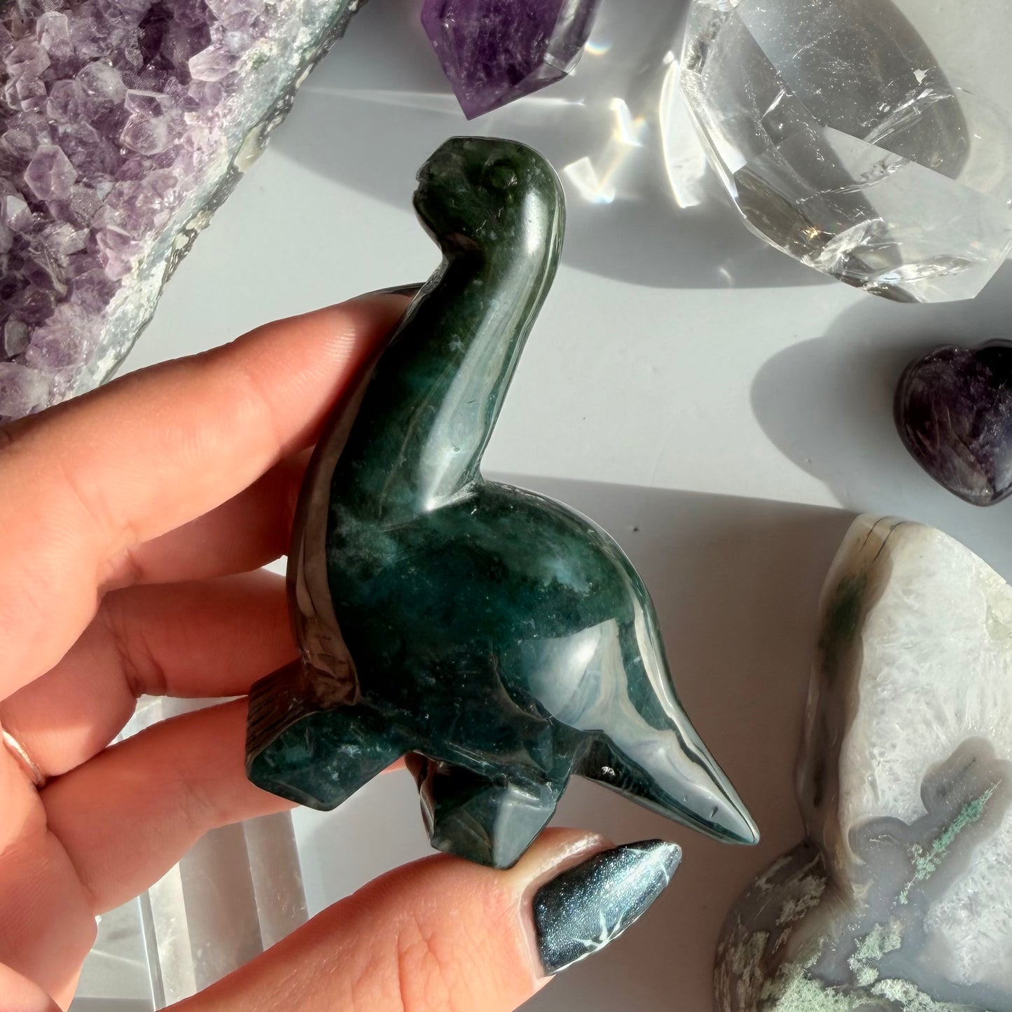 MOSS AGATE DINOSAUR