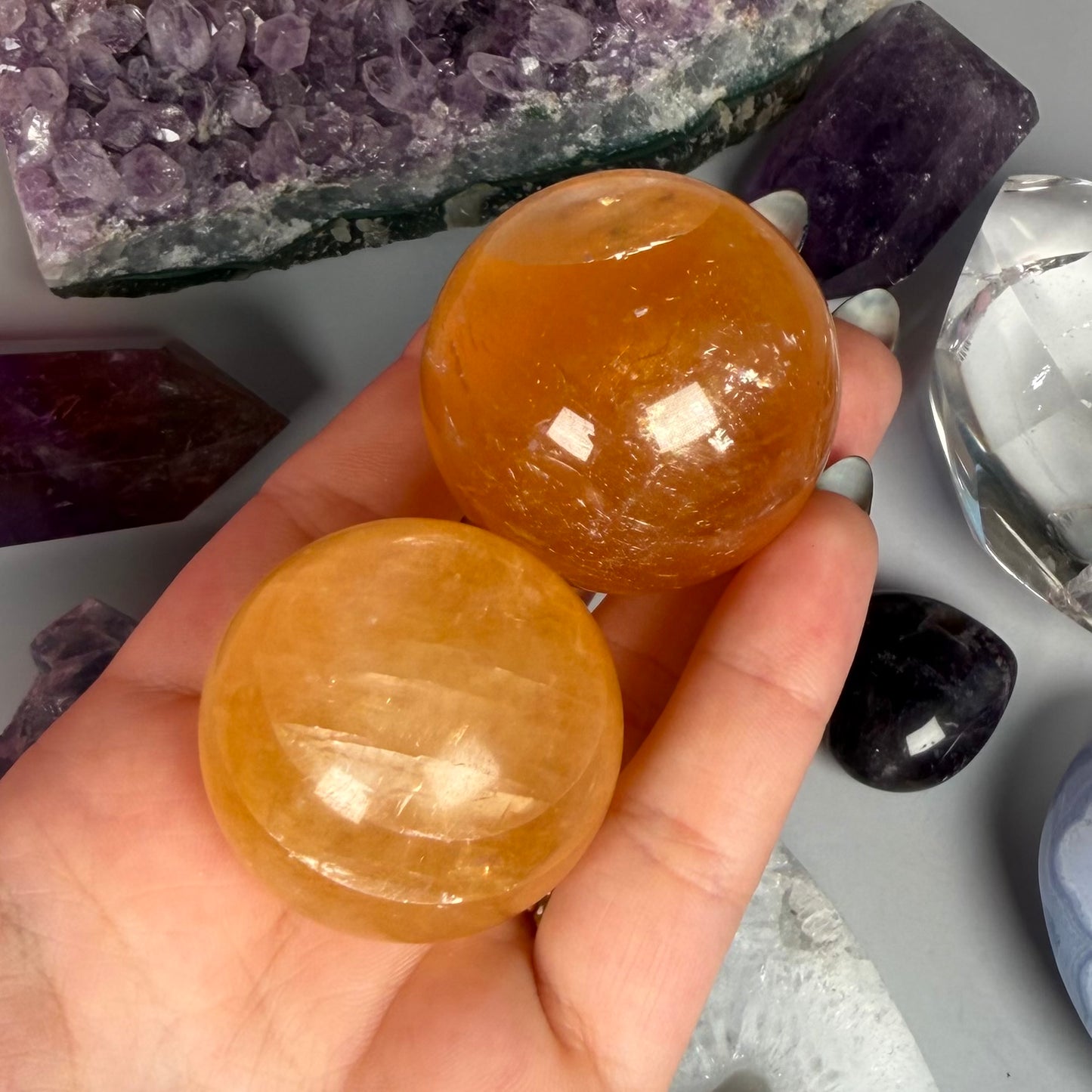 HONEY CALCITE SPHERE