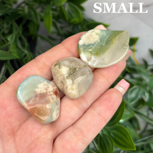GREEN FLOWER AGATE TUMBLE