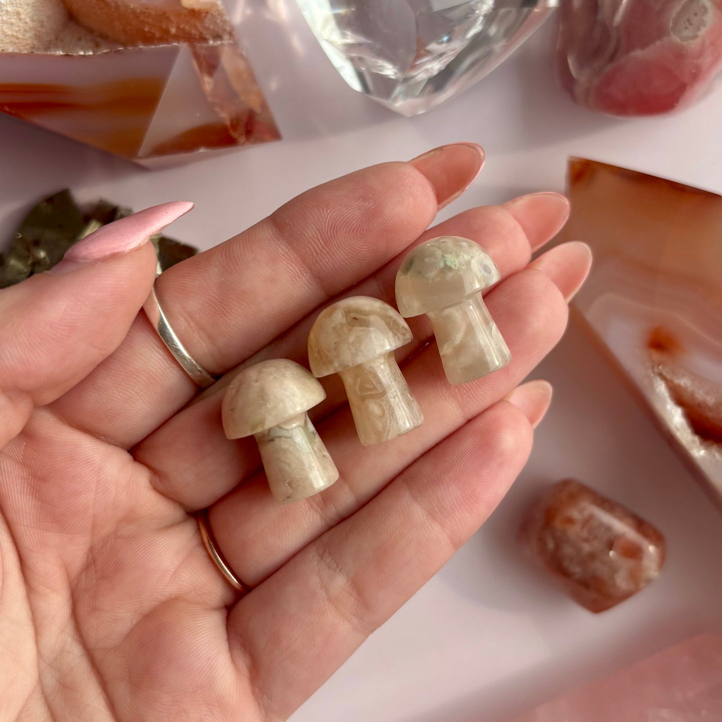 FLOWER AGATE MUSHROOM - SMALL