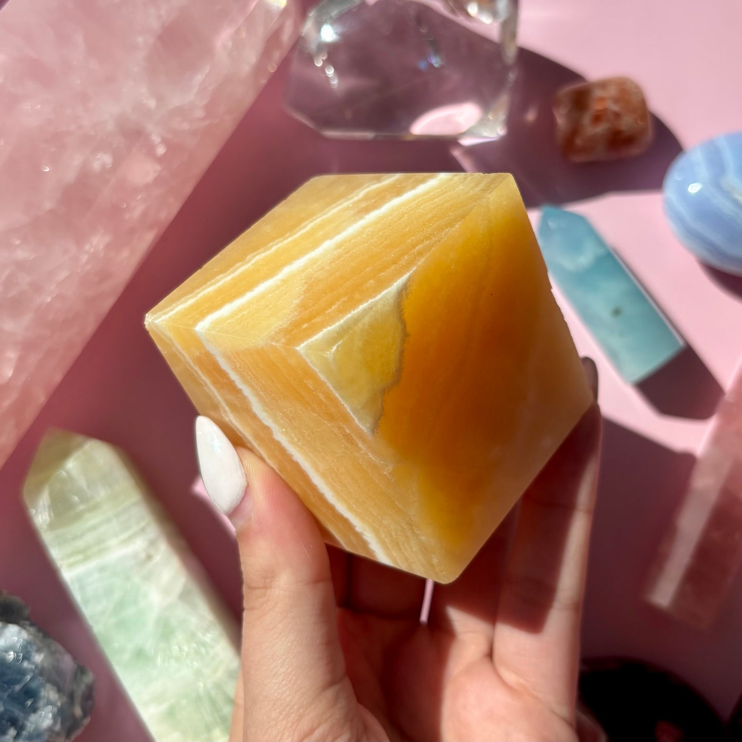 ORANGE CALCITE CUBES