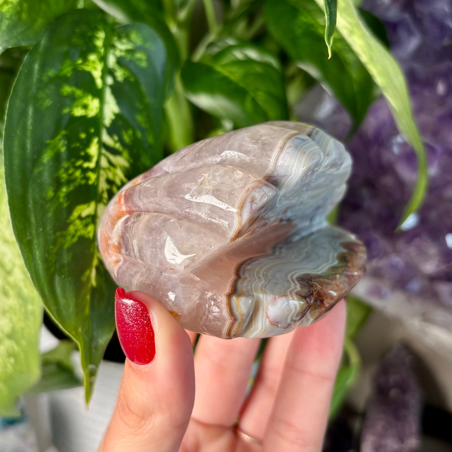 AMETHYST/ MOROCCAN AGATE CLAM