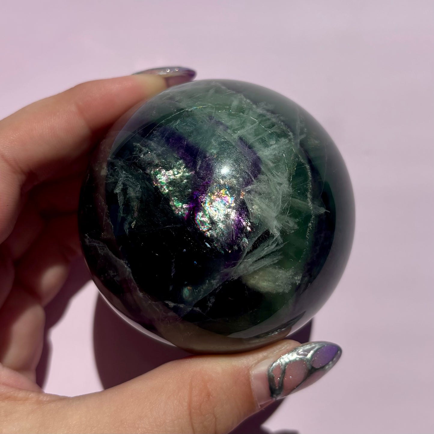 FEATHER FLUORITE SPHERES
