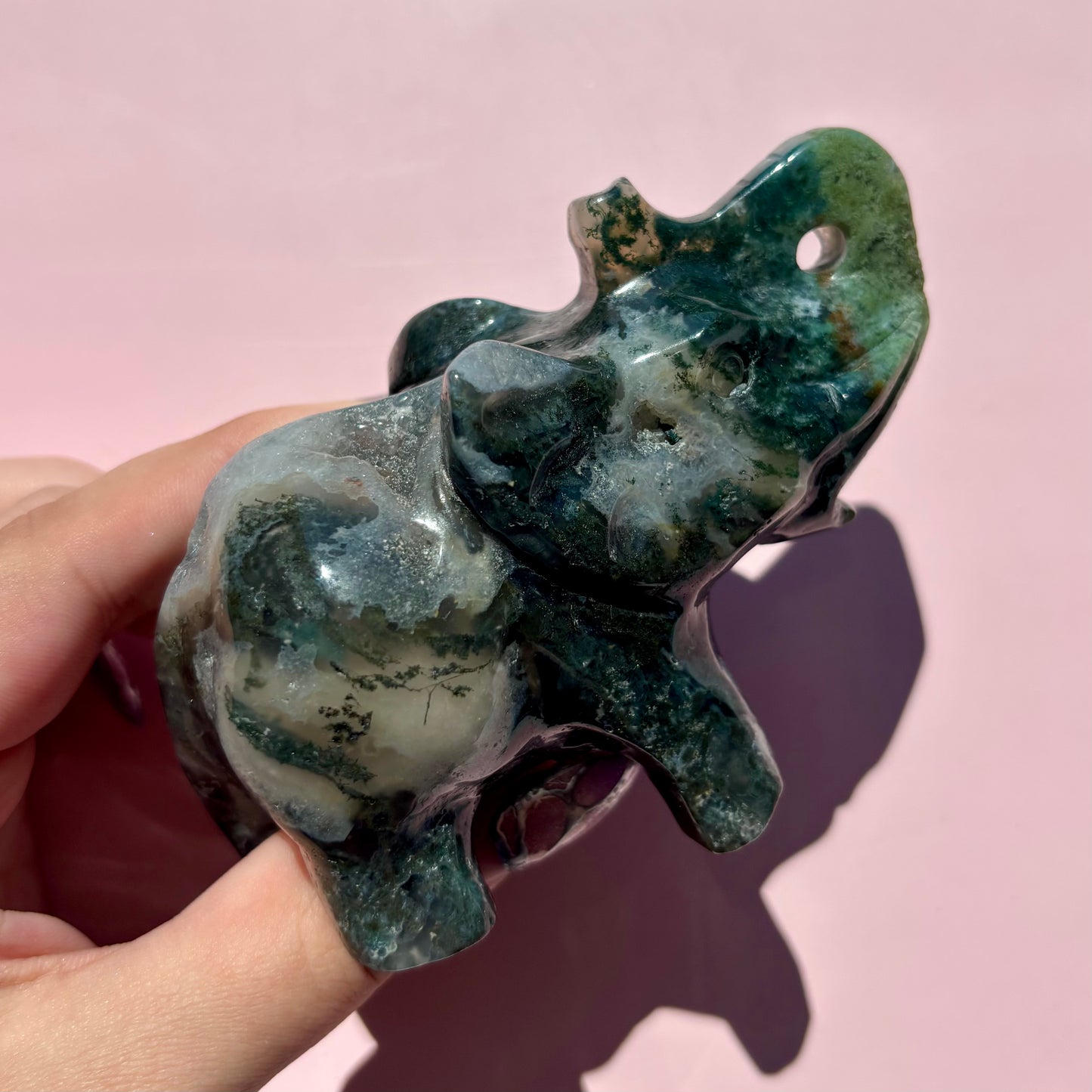 MOSS AGATE ELEPHANTS