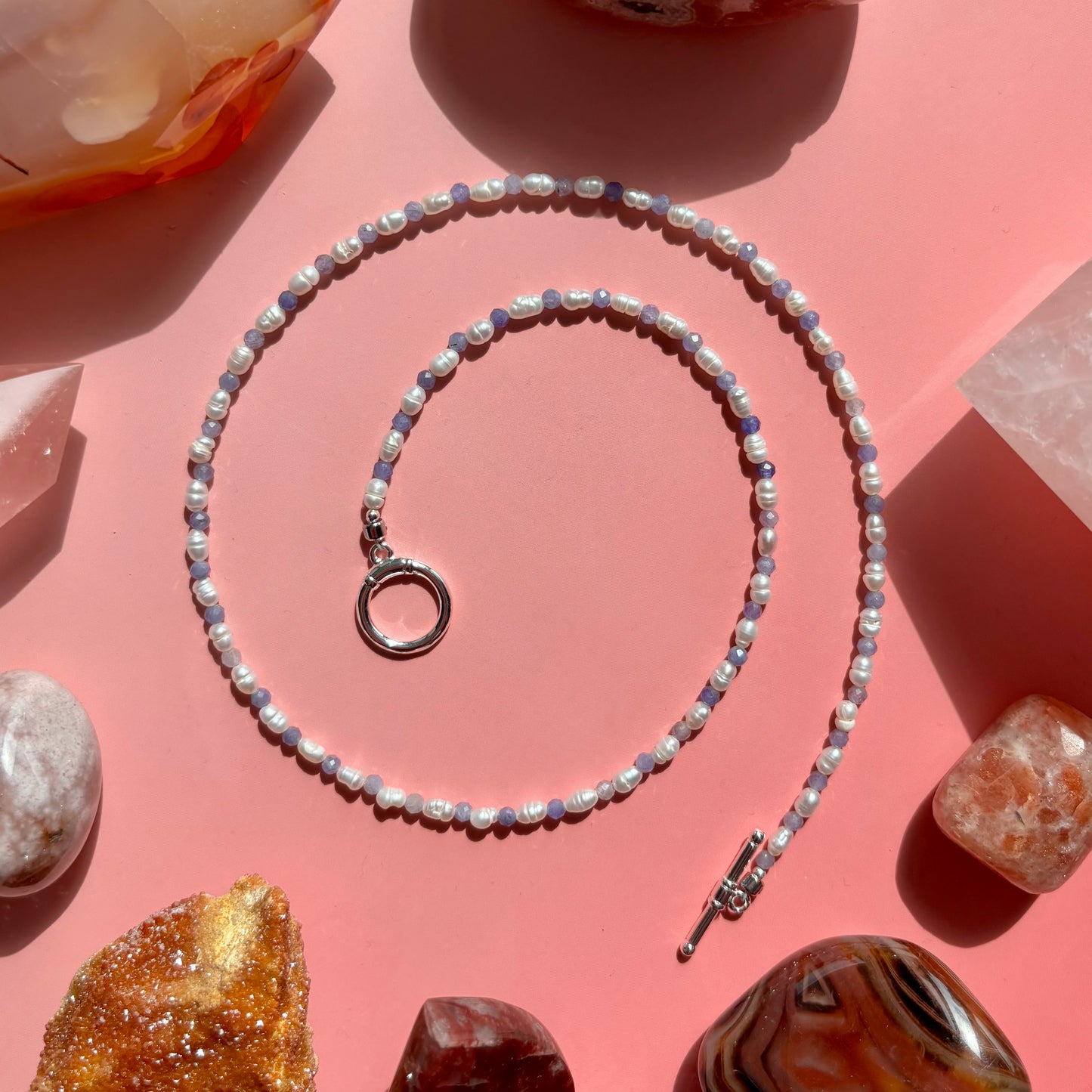 TANZANITE + PEARL NECKLACE