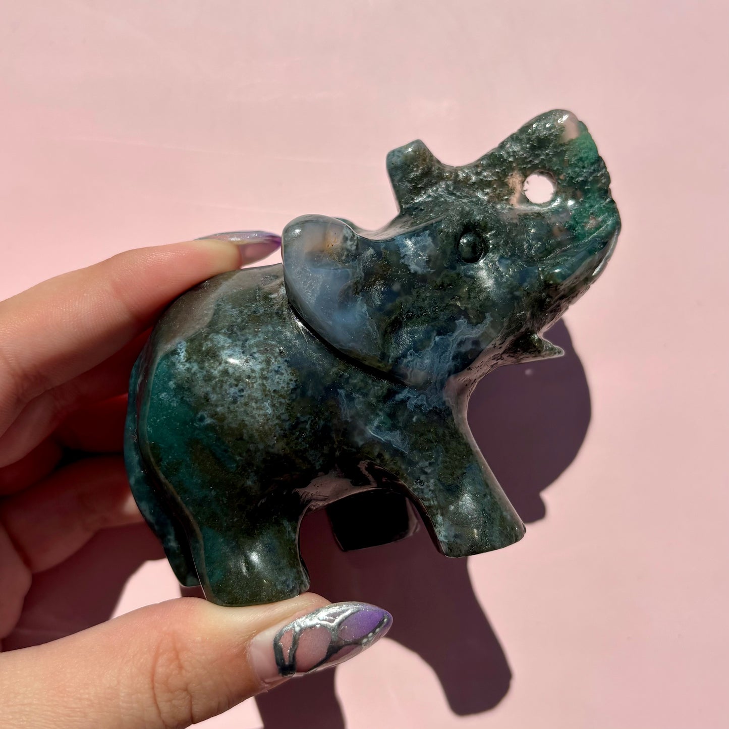 MOSS AGATE ELEPHANTS