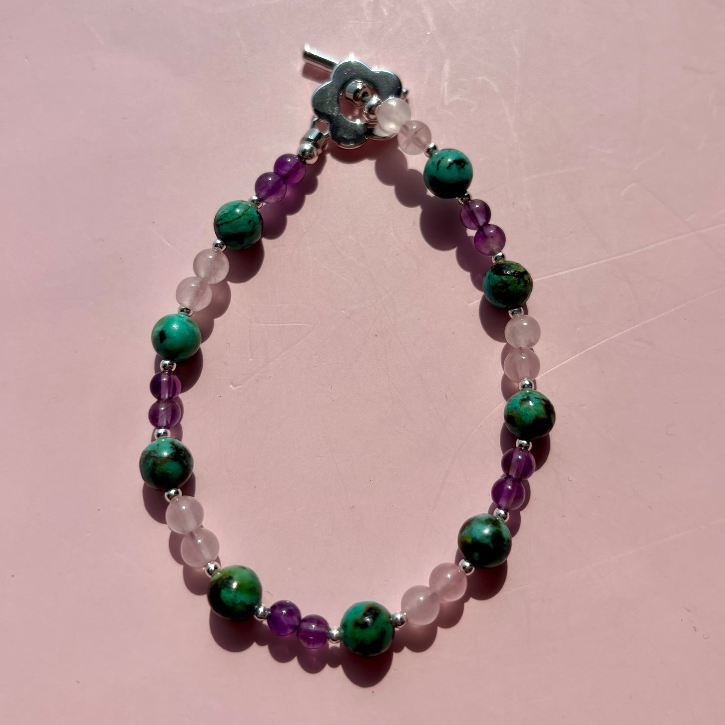AMETHYST + ROSE QUARTZ + TURQUOISE BRACELET