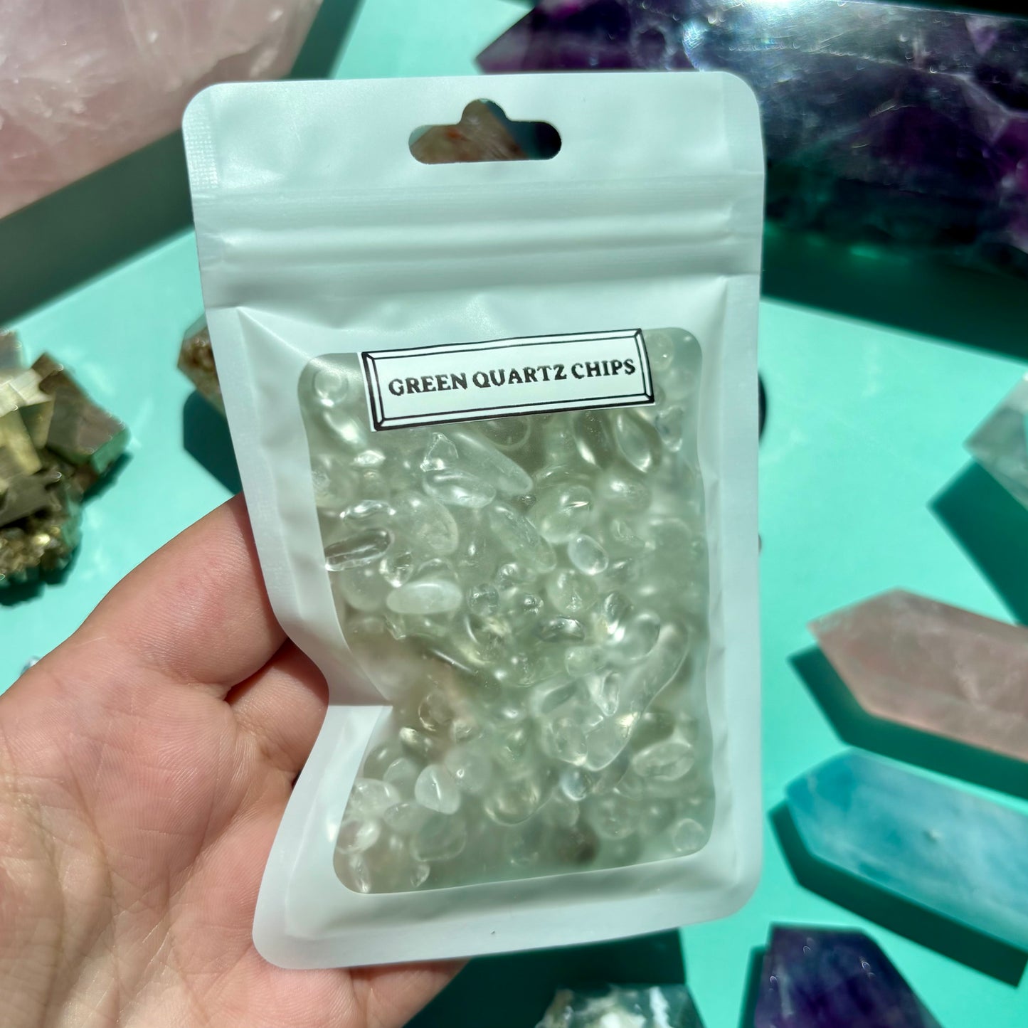 GREEN QUARTZ CHIPS - (100g)