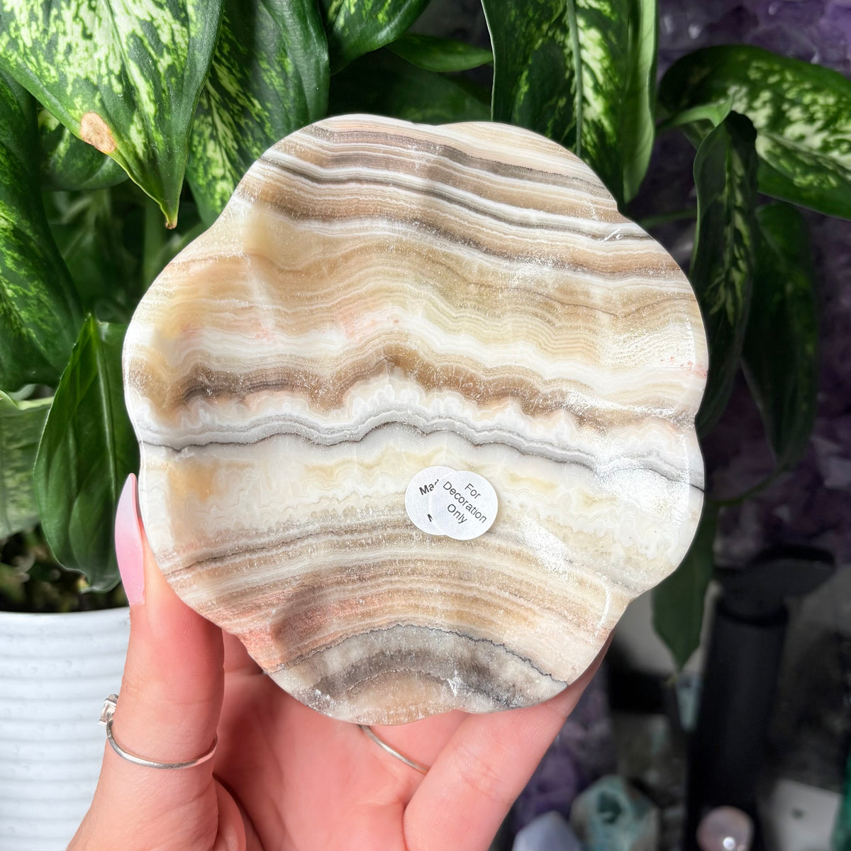 BANDED YELLOW CALCITE BOWL