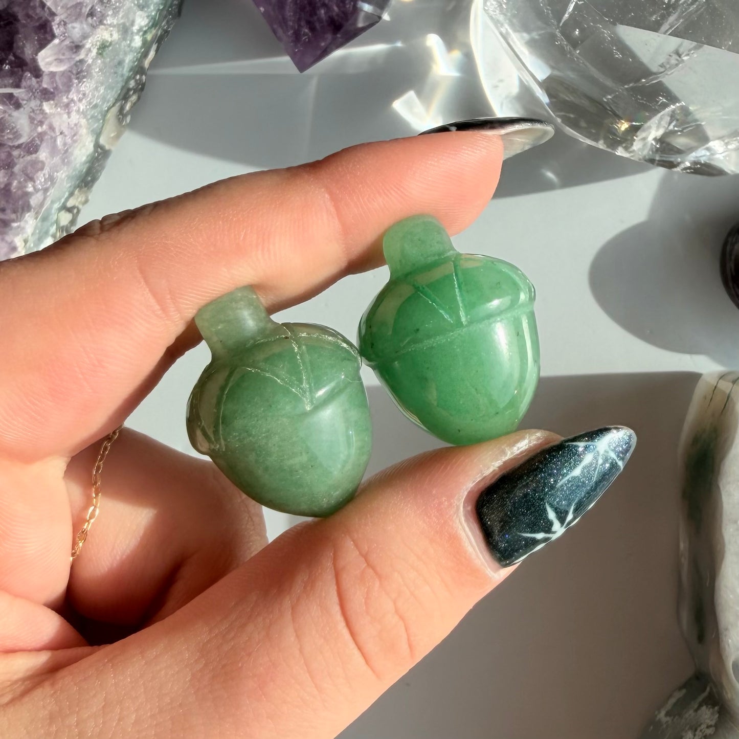 GREEN AVENTURINE ACORN