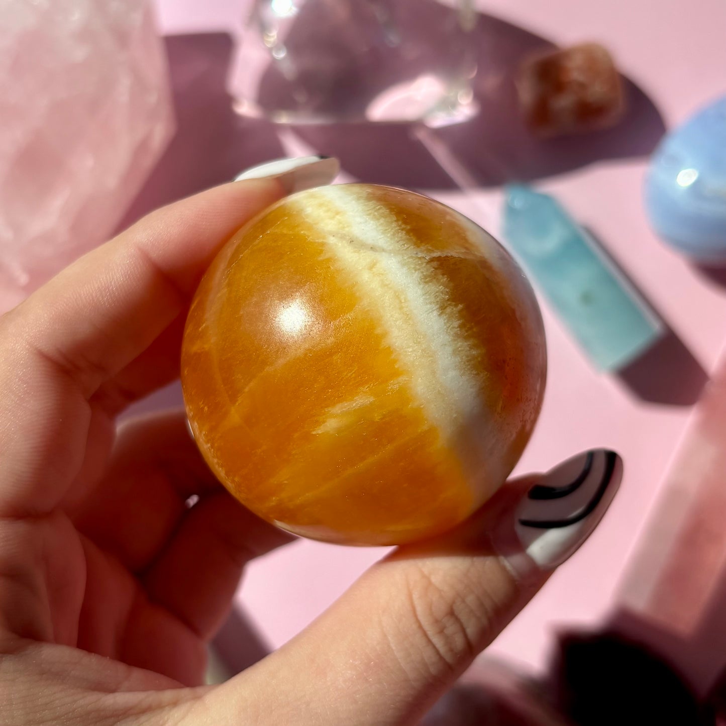 ORANGE CALCITE SPHERES