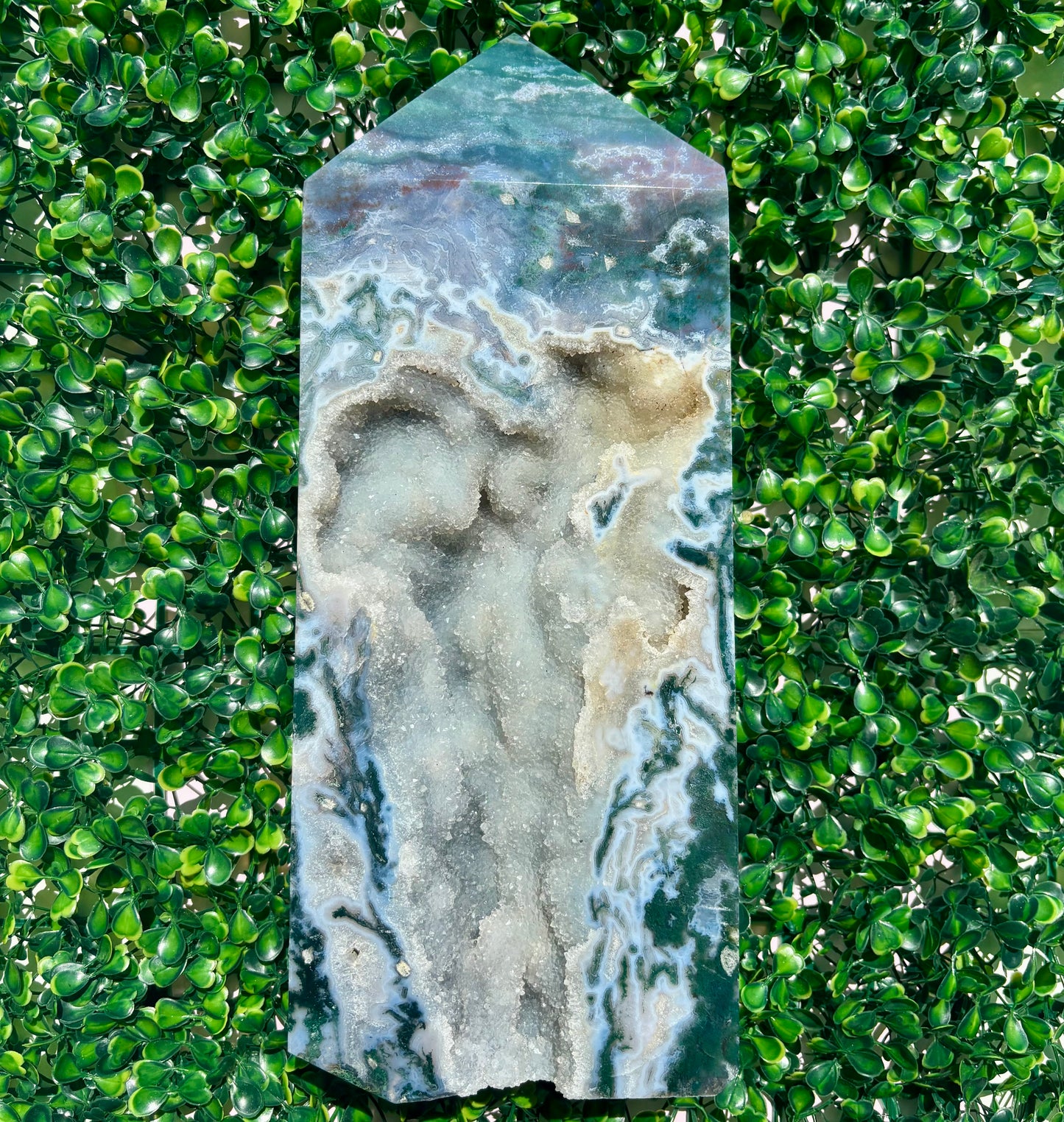 XXL MOSS AGATE TOWER - 555