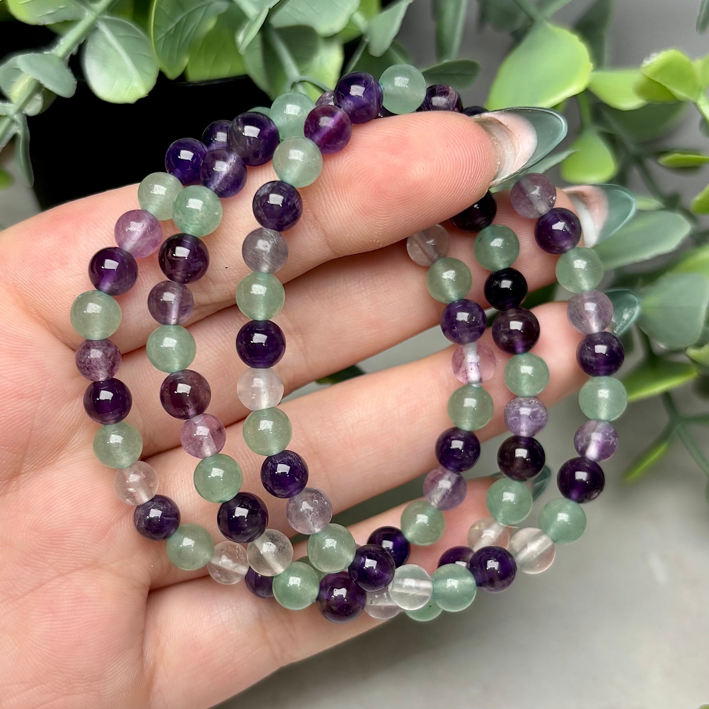 MANIFEST BRACELET (FLUORITE, AMETHYST, GREEN AVENTURINE)