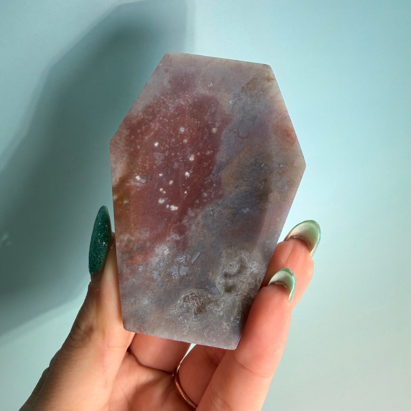 MOSS AGATE COFFIN BOWLS