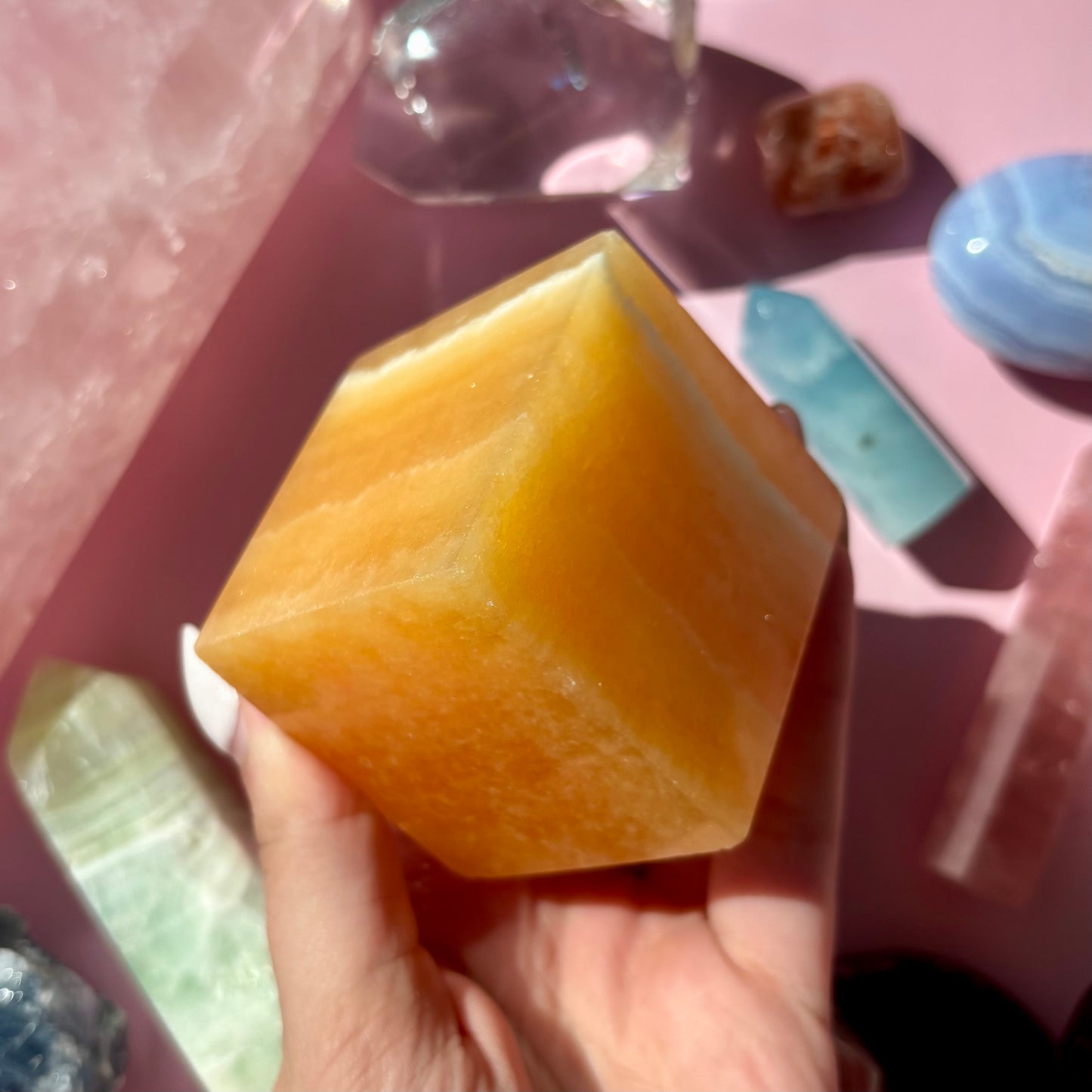 ORANGE CALCITE CUBES