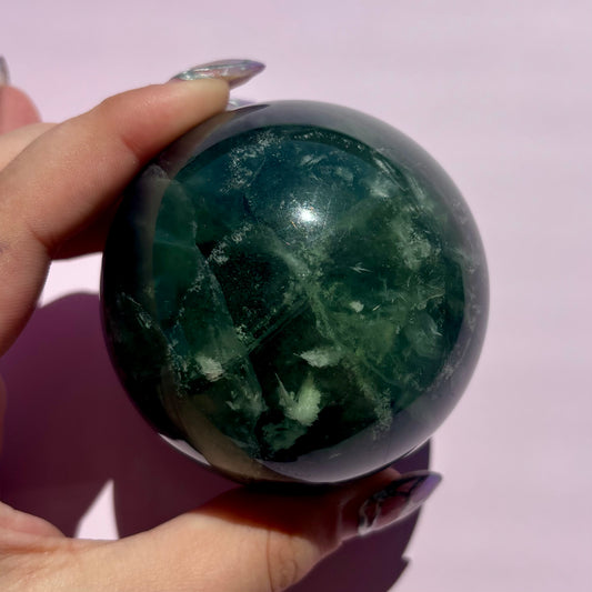 FEATHER FLUORITE SPHERES