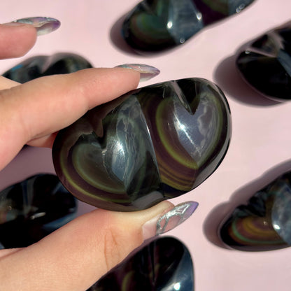 RAINBOW OBSIDIAN HEARTS