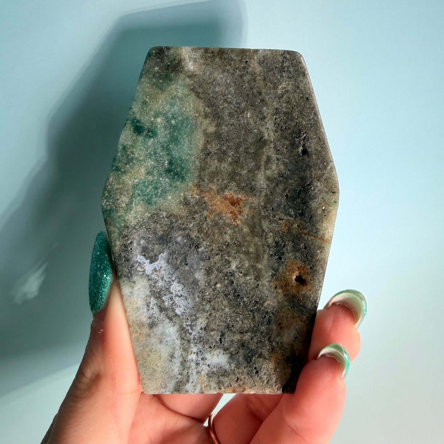 MOSS AGATE COFFIN BOWLS