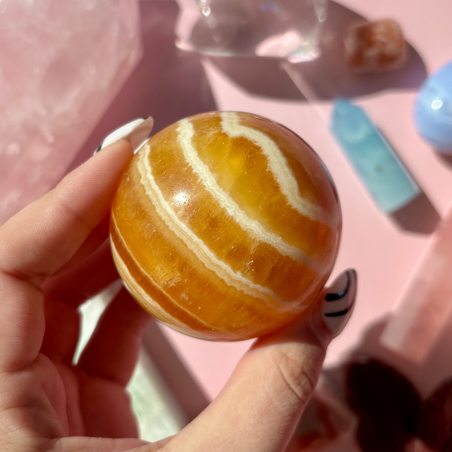 ORANGE CALCITE SPHERES