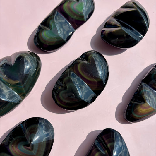RAINBOW OBSIDIAN HEARTS