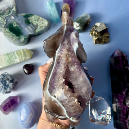 AGATE/AMETHYST ELEPHANT - 388