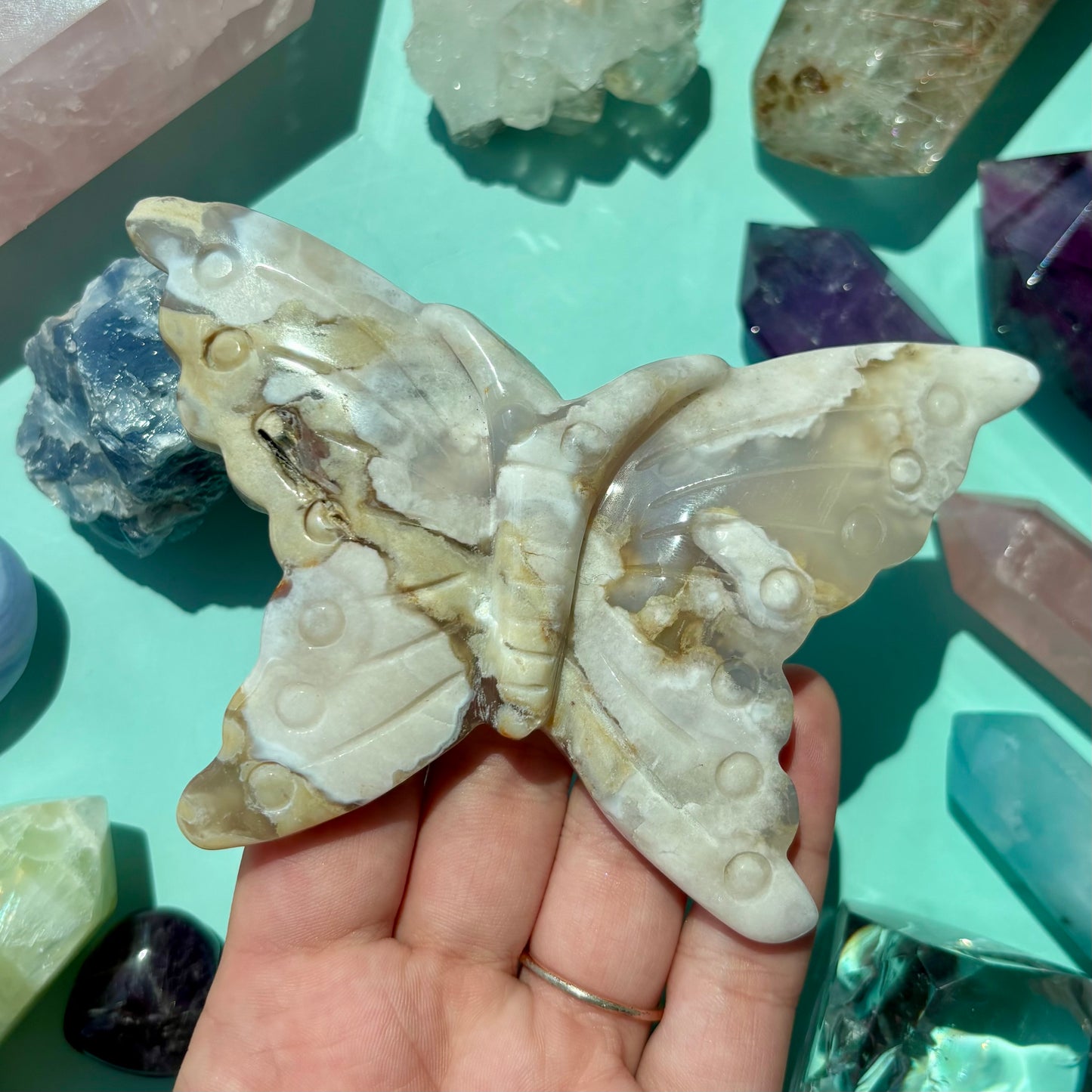 FLOWER AGATE BUTTERFLY