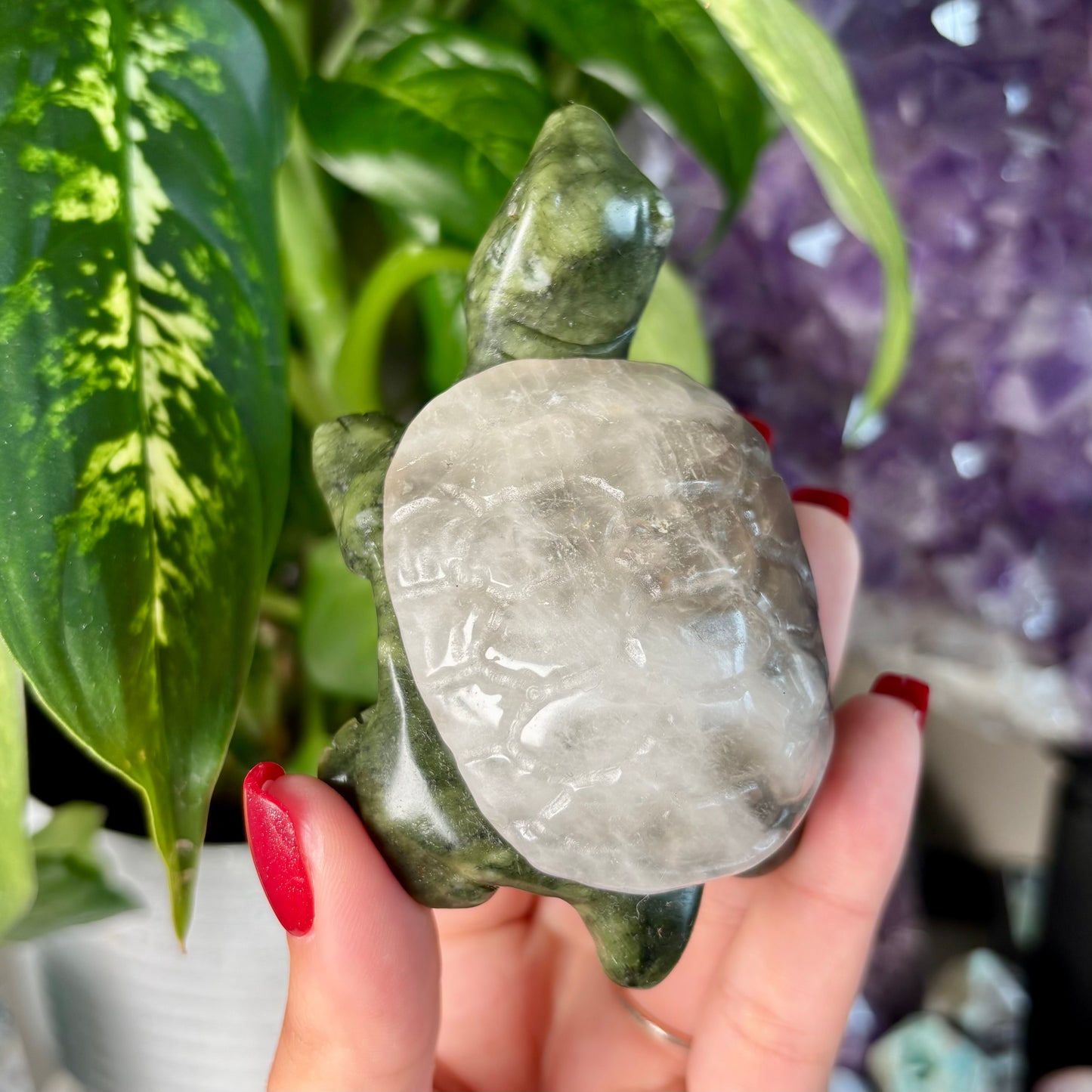 NEPHRITE JADE / QUARTZ TURTLE-33