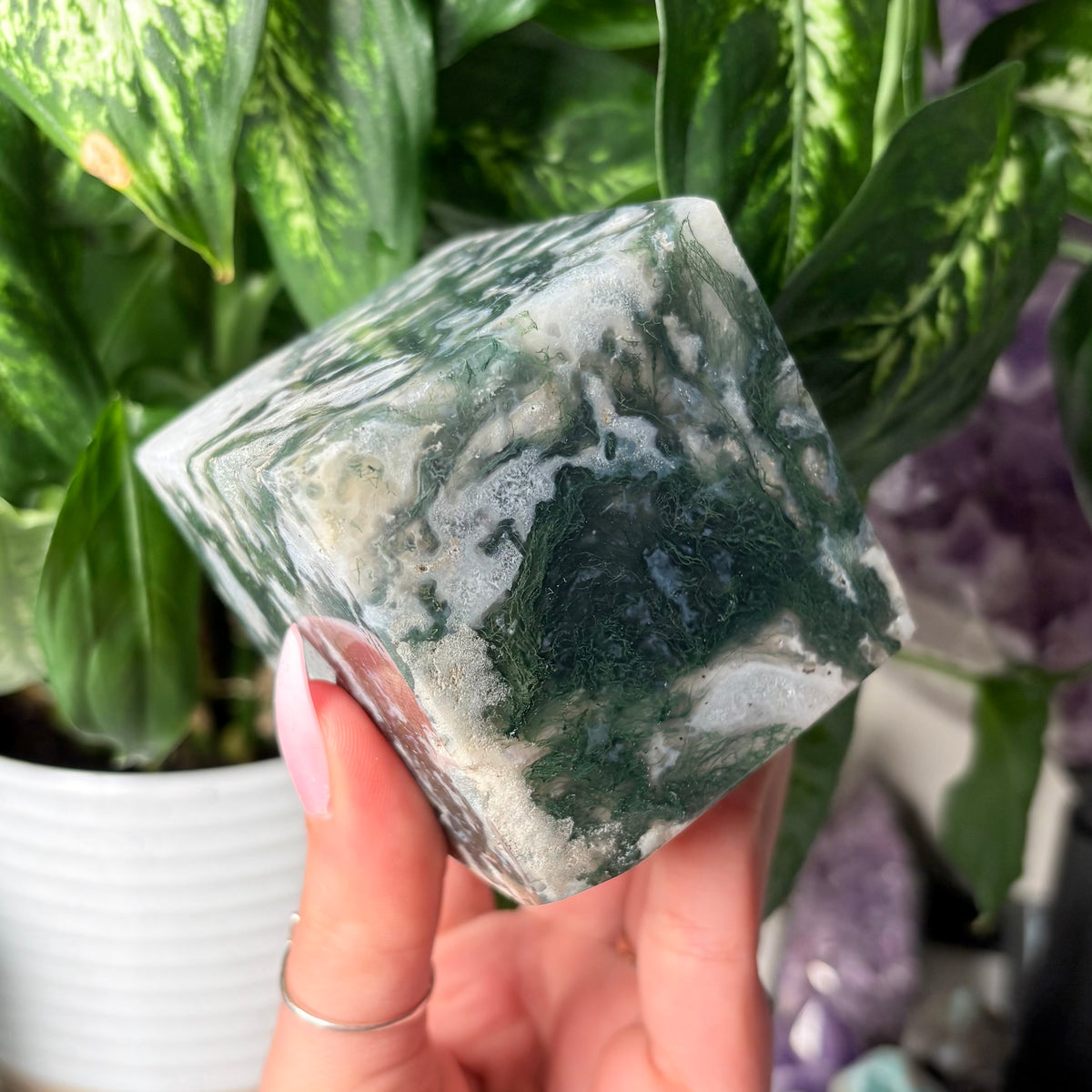 MOSS AGATE CUBES