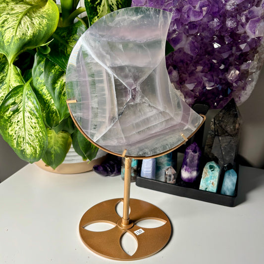 FLUORITE MOON ON STAND