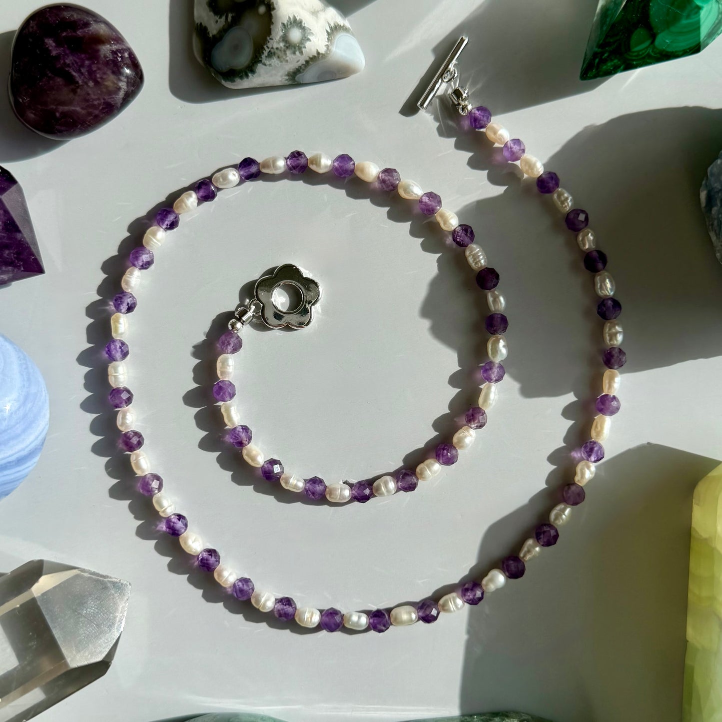 AMETHYST + PEARL NECKLACE