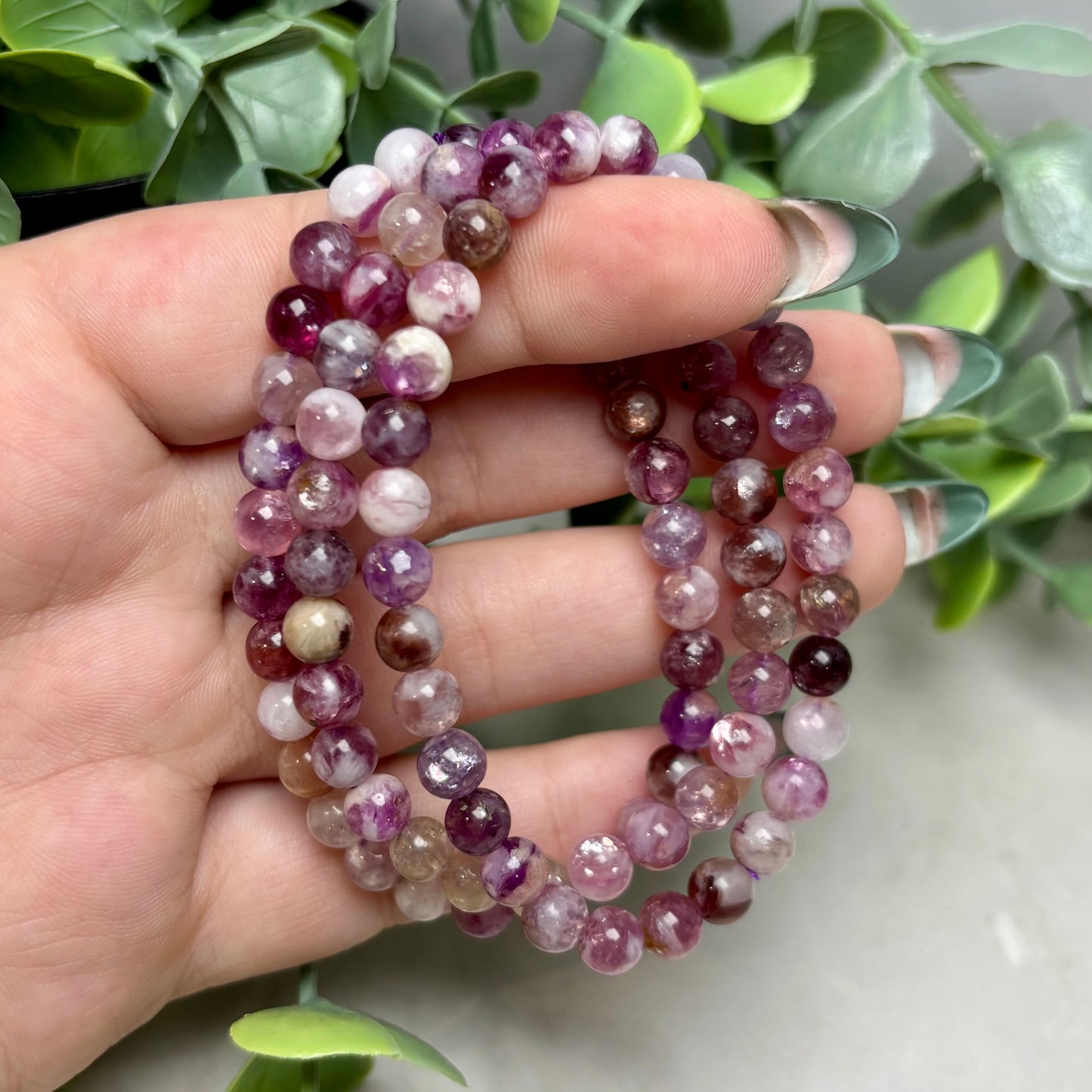 LEPIDOLITE W/MICA BRACELET (6-8MM)