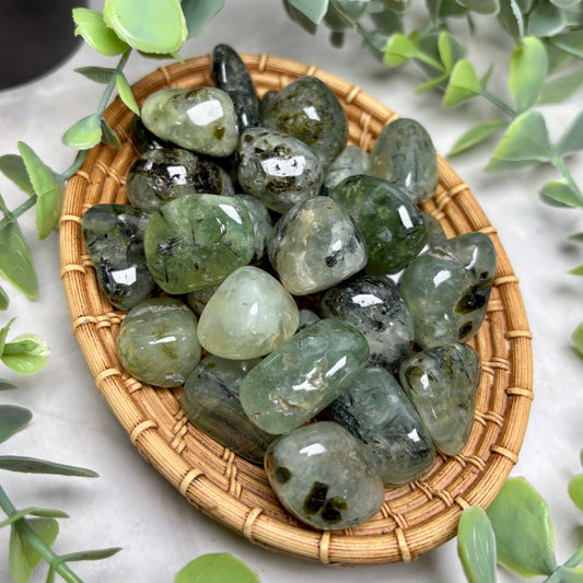 PREHNITE W/ RUTILE TUMBLE