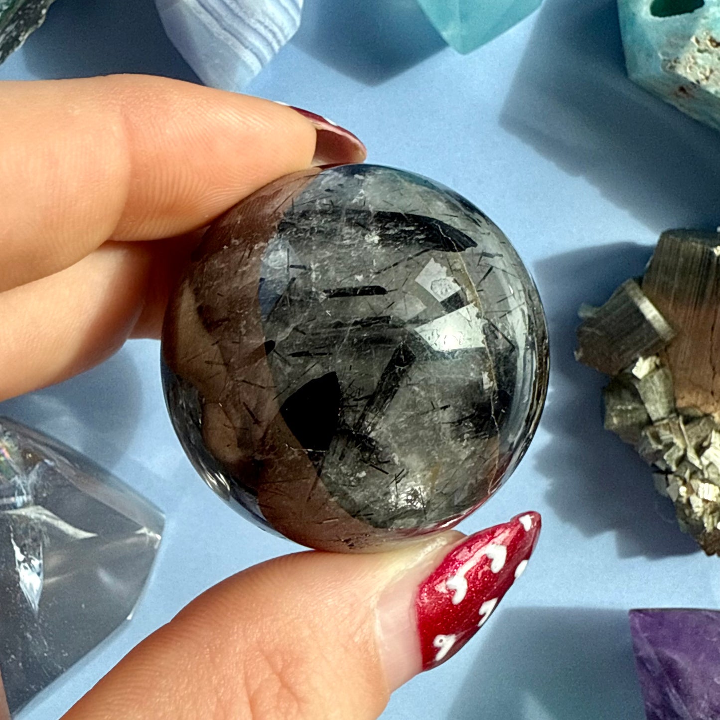 TOURMALATED QUARTZ SPHERES